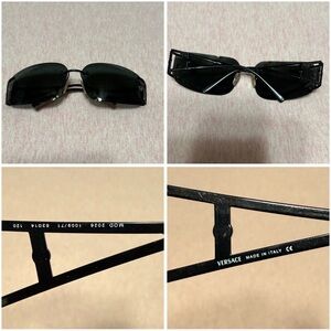 Versace Men’s Black Rimless Sunglasses with Dark Lenses